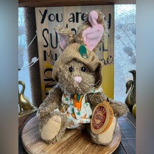 Brass Button Collectables Flora NWT Vintage Bunny Plush with jointed legs & arms